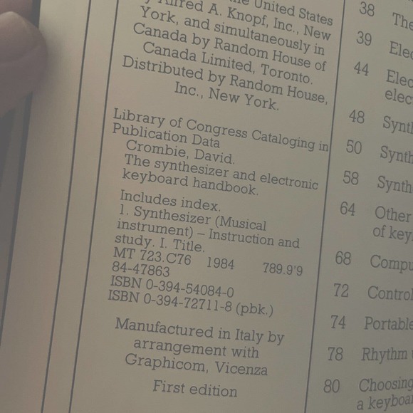 Synthesizer & Electronic Keyboard Handbook David Crombie paperback book VG+ - Picture 3 of 11